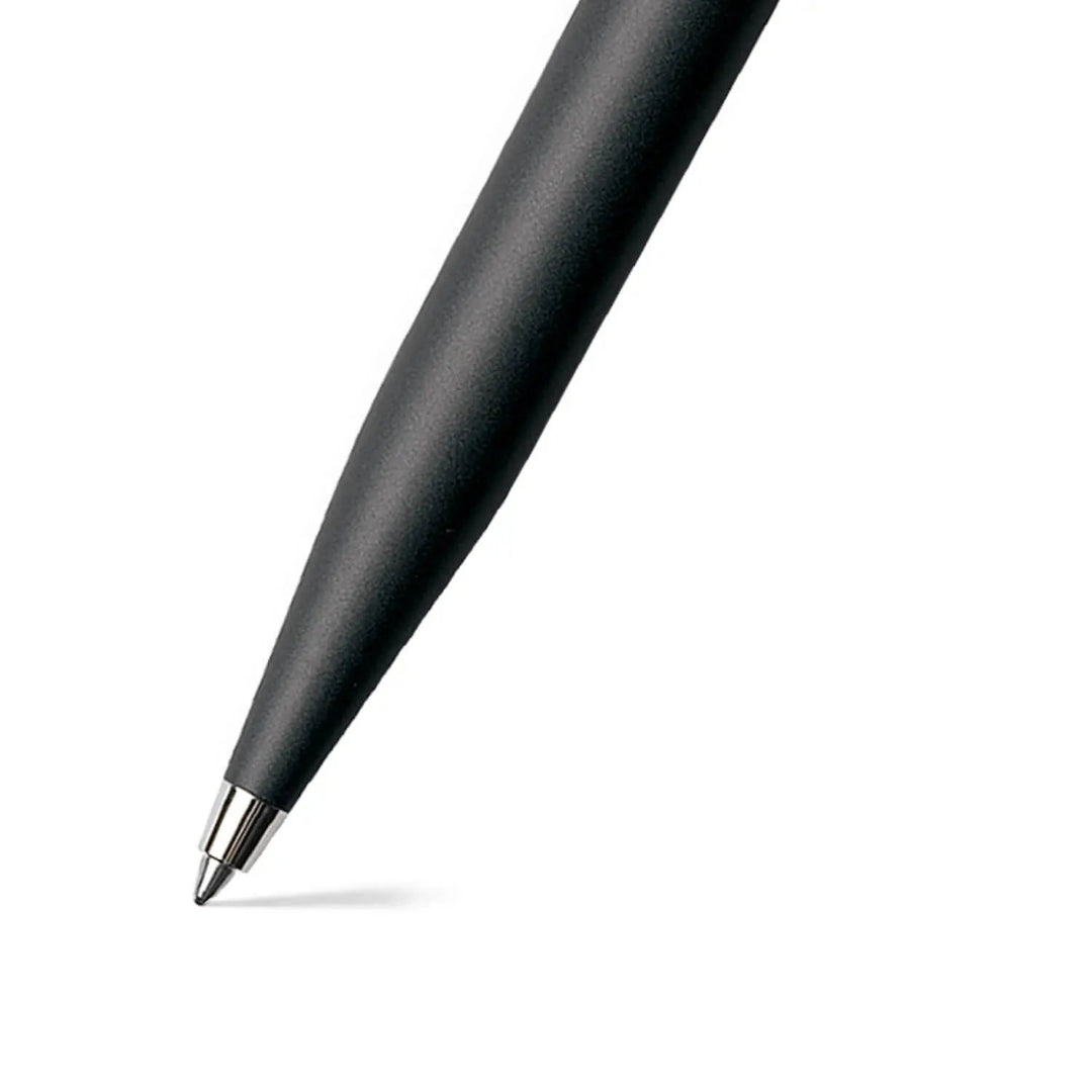 Sheaffer VFM Matte Black Ballpoint Pen With Chrome Trims barrel and tip section