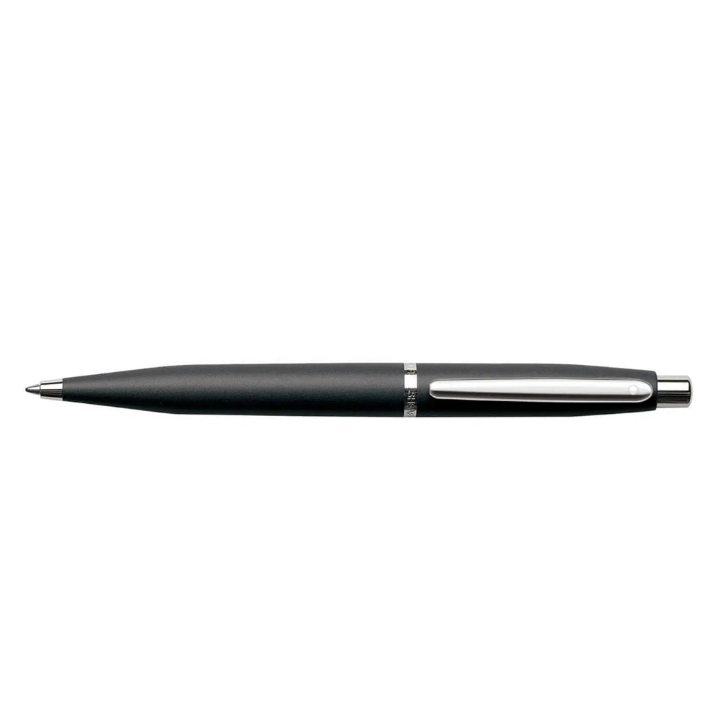 Sheaffer VFM Matte Black Ballpoint Pen With Chrome Trims full side profile