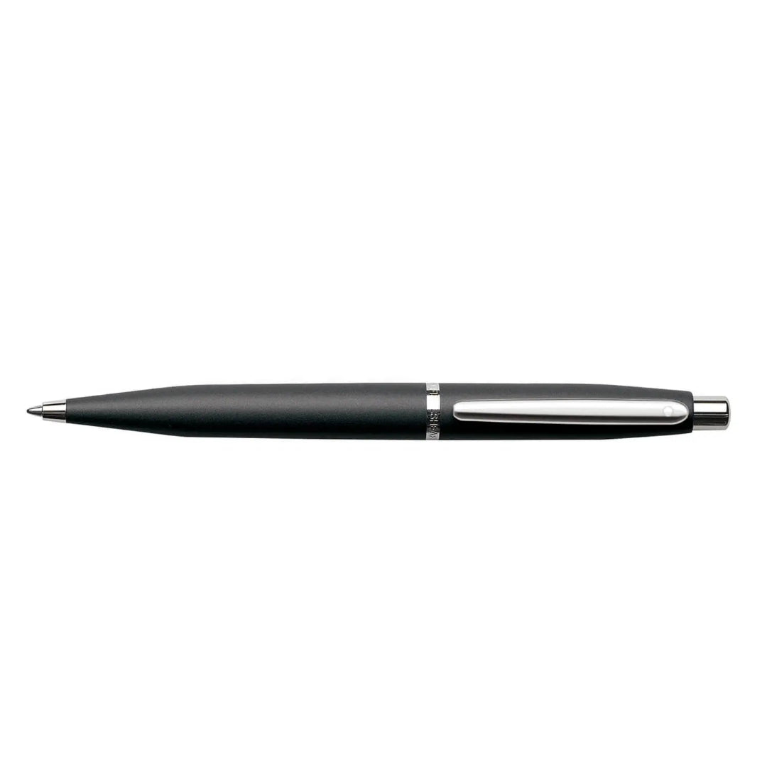 Sheaffer VFM Matte Black Ballpoint Pen With Chrome Trims full side profile