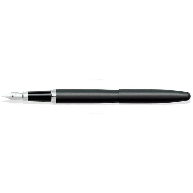 Sheaffer VFM Matte Black Fountain Pen With Chrome Trims full side profile