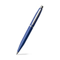 Sheaffer VFM Neon Blue with Chrome trims Ballpoint Pen angled writing shot