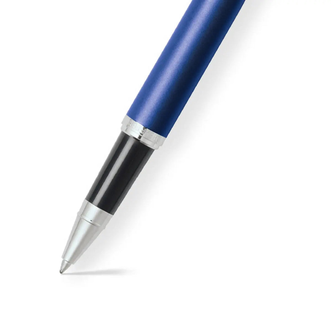 Sheaffer VFM Neon Blue with Chrome trims Rollerball Pen barrel and tip section