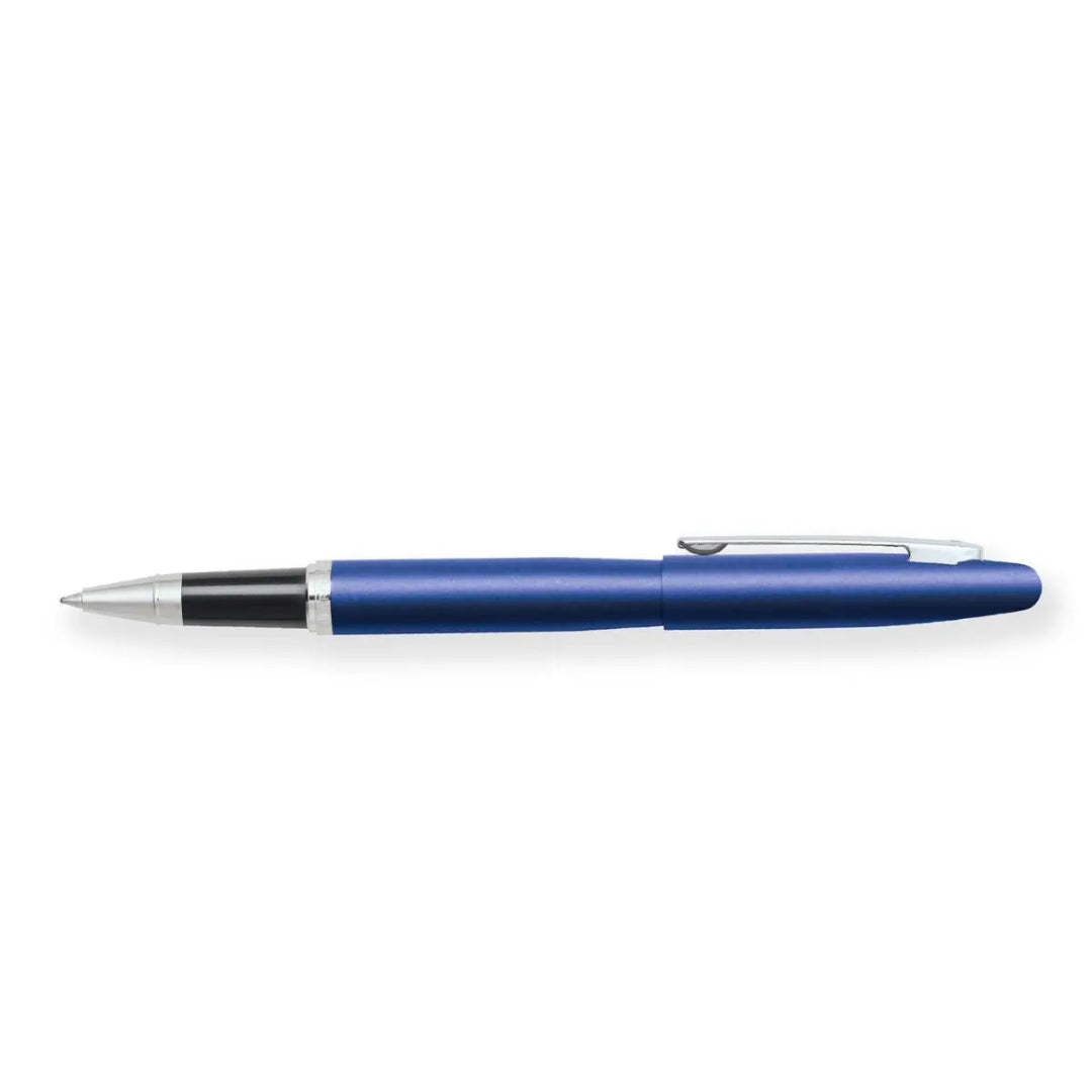 Sheaffer VFM Neon Blue with Chrome trims Rollerball Pen full side profile