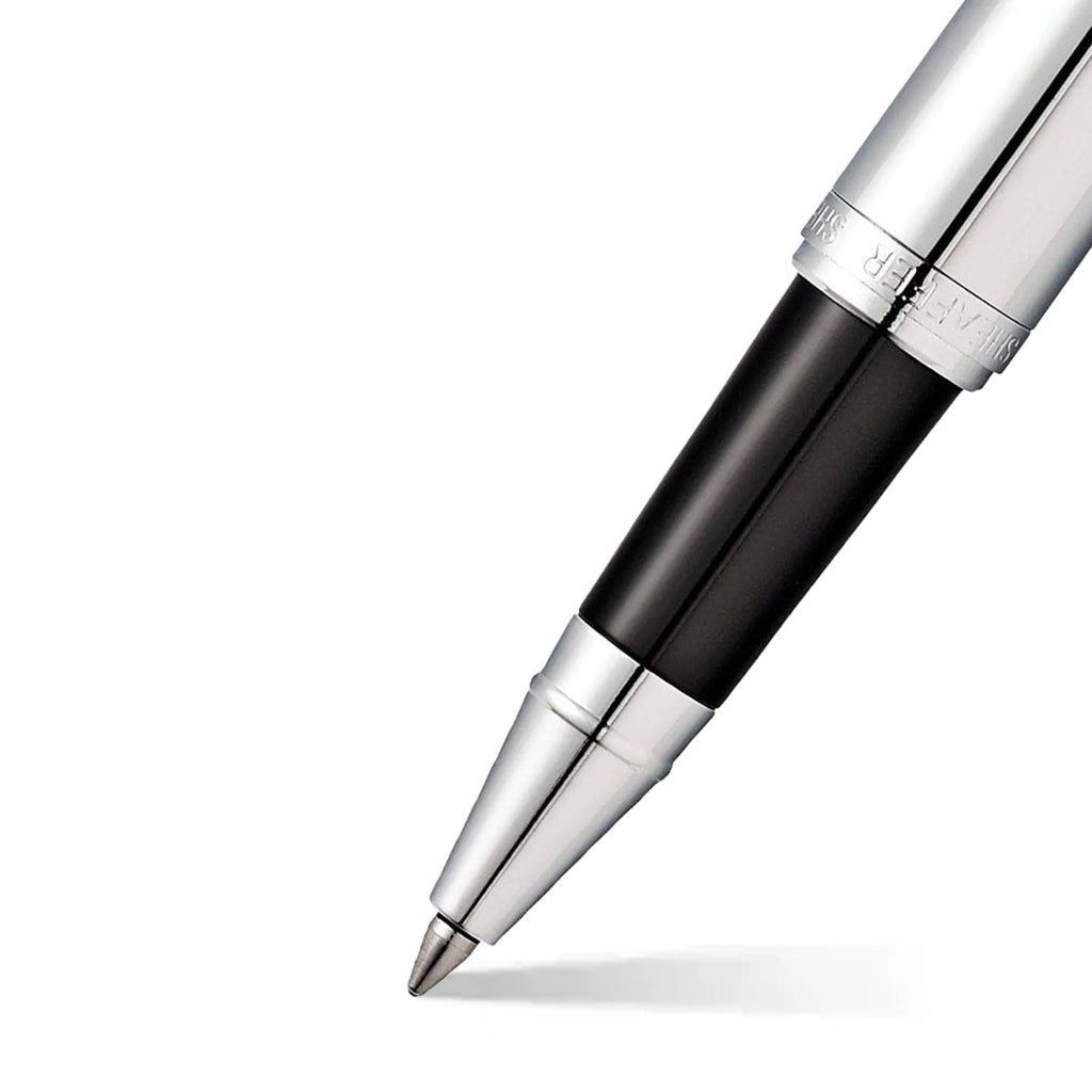 Sheaffer VFM Polished Chrome Rollerball Pen With Chrome Trims barrel and tip section