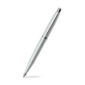 Sheaffer VFM Strobe Silver Ballpoint Pen with Chrome Trims angled writing shot