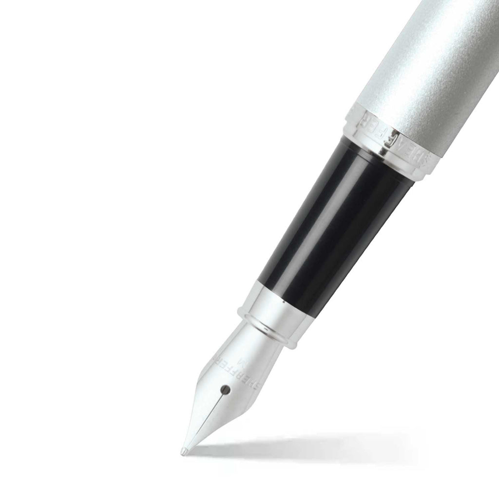 Sheaffer VFM Strobe Silver Fountain Pen barrel and tip section
