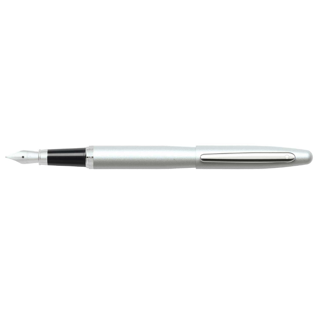 Sheaffer VFM Strobe Silver Fountain Pen full side profile